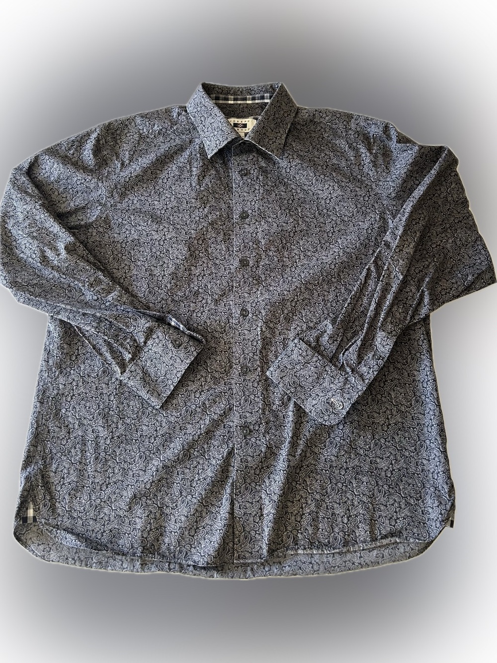 Joseph Abboud Black Paisley Long-Sleeve Button-Down Shirt